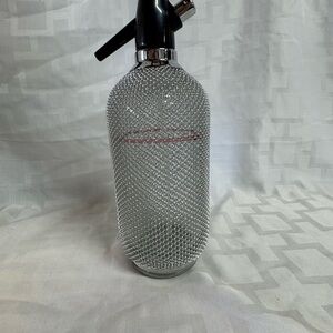 Crystal-Embellished Silver Soda Siphon